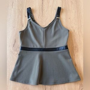 Dynamite Khaki Tank Top with Black Accents